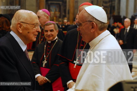 Papa Bergoglio, Pope Francesco, Presidente Repubblica Napolitano, Santo Padre Francesco ©FotografiaFelici/Rosebud2