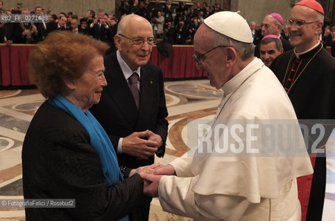 Papa Bergoglio, Pope Francesco, Presidente Repubblica Napolitano, Santo Padre Francesco ©FotografiaFelici/Rosebud2