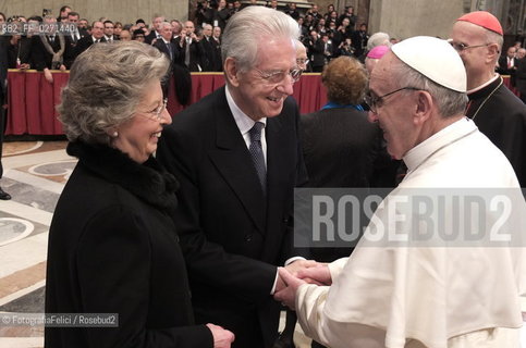 Mario Monti, Papa Bergoglio, Pope Francesco, Santo Padre Francesco ©FotografiaFelici/Rosebud2