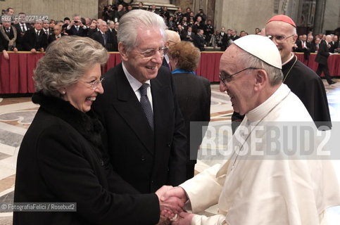 Mario Monti, Papa Bergoglio, Pope Francesco, Santo Padre Francesco ©FotografiaFelici/Rosebud2