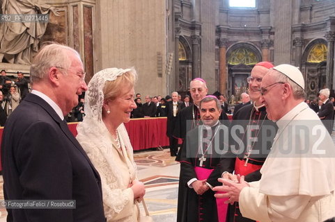 Alberto II del Belgio, Paola Ruffo di Calabria, Papa Bergoglio, Pope Francesco, Santo Padre Francesco ©FotografiaFelici/Rosebud2