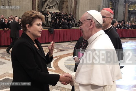 Dilma Rousseff, Papa Bergoglio, Pope Francesco, Presidente Brasile, Santo Padre Francesco ©FotografiaFelici/Rosebud2