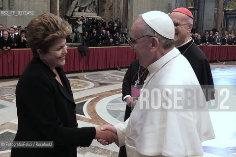 Dilma Rousseff, Papa Bergoglio, Pope Francesco, Presidente Brasile, Santo Padre Francesco ©FotografiaFelici/Rosebud2