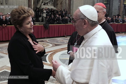 Dilma Rousseff, Papa Bergoglio, Pope Francesco, Presidente Brasile, Santo Padre Francesco ©FotografiaFelici/Rosebud2