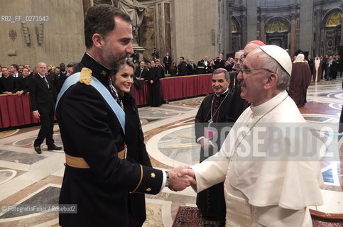 Felipe di Borbone-Spagna, Felipe di Spagna, Felipe Juan Pablo Alfonso de Todos los Santos di Borbone e Grecia, Papa Bergoglio, Pope Francesco, Santo Padre Francesco ©FotografiaFelici/Rosebud2