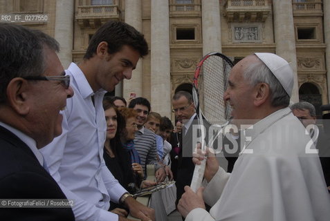 Pope Francis and Juan Martin del Potro, Rome Vatican Ciyi 2013. ©FotografiaFelici/Rosebud2