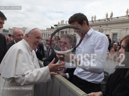 Pope Francis and Juan Martin del Potro, Rome Vatican Ciyi 2013. ©FotografiaFelici/Rosebud2