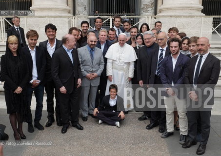 Pope Francis with Nancy Brilli, Rome, Vatican City, 2013. ©FotografiaFelici/Rosebud2