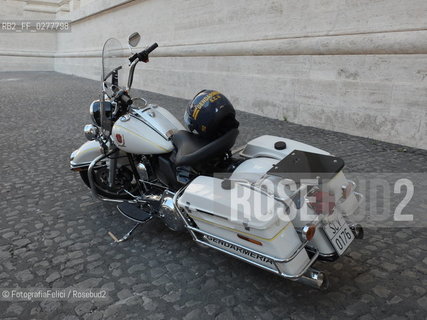Rome, Vatican City, June 16, 2013.Le motociclette Harley Davidson della gendarmeria pontificia, the Harley Davidson of the Papal Police, Pope Francis. ©FotografiaFelici/Rosebud2