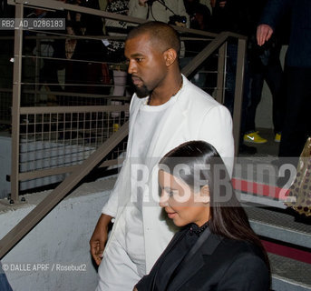 Kim Kardashian and Kanye West - Givenchy Fall/Winter 2013 Ready-to-Wear show as part of Paris Fashion Week at the Halle Freyssinet on March 2, 2013 in Paris. ©DALLE APRF/Rosebud2