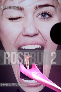 GILLES SOEN-WER / DALLE.France, Lyon.24/05/2014.La chanteurse americaine Miley Cyrus en concert a la Halle Tony Granier de Lyon lors du Bangerz Tour.Miley Cyrus in concert in Lyon ( France ) ©DALLE APRF/Rosebud2