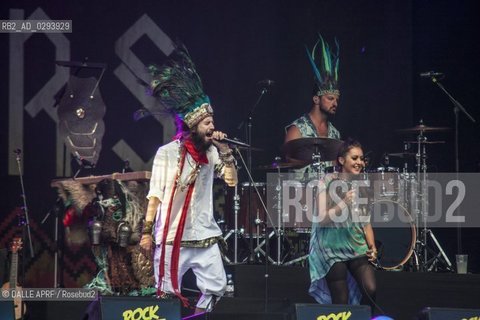 Crystal fighters.Rock en Seine.22 aout 2014.Domaine national de ST.Cloud..credit:  Michela Cuccagna ©DALLE APRF/Rosebud2
