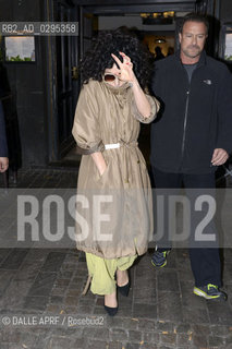 Lady Gaga takes a drink at Brauhaus Sion in Cologne on September 06, 2014. ©DALLE APRF/Rosebud2