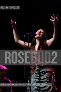 Rome, May 19 2009 Auditorium Music Park.Portuguese Fado quartet band Deolinda in concert..in the picture: th singer Ana Bacalhau..  ©Riccardo Musacchio & Flavio Ianniello/Rosebud2