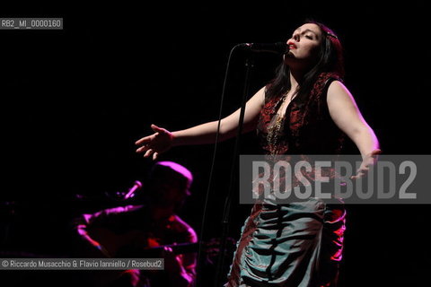 Rome, May 19 2009 Auditorium Music Park.Portuguese Fado quartet band Deolinda in concert..in the picture: th singer Ana Bacalhau..  ©Riccardo Musacchio & Flavio Ianniello/Rosebud2