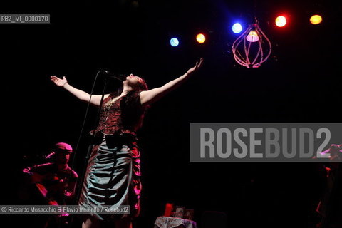 Rome, May 19 2009 Auditorium Music Park.Portuguese Fado quartet band Deolinda in concert..in the picture: th singer Ana Bacalhau..  ©Riccardo Musacchio & Flavio Ianniello/Rosebud2