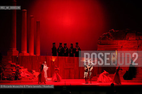 Roma,Opera Theatre 12 01 2007.Salome, from a booklet of Hedwig Lachmann, music by Richard Strauss, conductor Gunter Neuhold, director Giorgio Albertazzi, scene Lorenzo Fonda, costums Elena Mannini, Opera Theatre Orchestra.  ©Riccardo Musacchio & Flavio Ianniello/Rosebud2