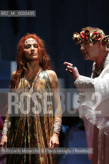 Roma,Opera Theatre 12 01 2007.Salome, from a booklet of Hedwig Lachmann, music by Richard Strauss, conductor Gunter Neuhold, director Giorgio Albertazzi, scene Lorenzo Fonda, costums Elena Mannini, Opera Theatre Orchestra..in the picture: Francesca Patane (Salome) and Reiner Goldberg (Erode).  ©Riccardo Musacchio & Flavio Ianniello/Rosebud2