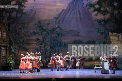 Feb 28 2006, Rome Opera Theatre .GISELLE, a ballet from music of Adolphe-Charles Adam .Orchestra and ballet company of Opera Theatre.conductor: David Coleman.Coreografphie of Carla Fracci, by Jean Coralli, Jules Perrot, Marius Petipa, Anton Dolin .Scene and Costumes: Anna Anni.Dancers:.Giselle: Svetlana Lunkina.The Prince Albrecht: Yuri Vyskubenko.  ©Riccardo Musacchio & Flavio Ianniello/Rosebud2