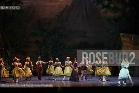 Feb 28 2006, Rome Opera Theatre .GISELLE, a ballet from music of Adolphe-Charles Adam .Orchestra and ballet company of Opera Theatre.conductor: David Coleman.Coreografphie of Carla Fracci, by Jean Coralli, Jules Perrot, Marius Petipa, Anton Dolin .Scene and Costumes: Anna Anni.Dancers:.Giselle: Svetlana Lunkina.The Prince Albrecht: Yuri Vyskubenko.  ©Riccardo Musacchio & Flavio Ianniello/Rosebud2