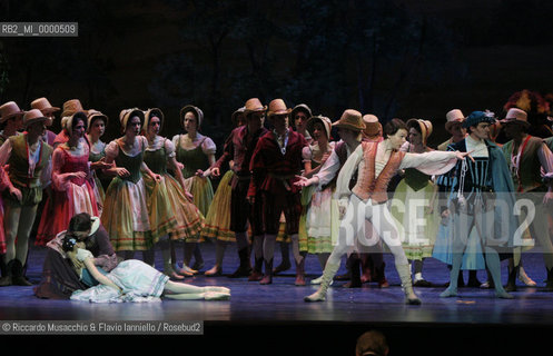 Feb 28 2006, Rome Opera Theatre .GISELLE, a ballet from music of Adolphe-Charles Adam .Orchestra and ballet company of Opera Theatre.conductor: David Coleman.Coreografphie of Carla Fracci, by Jean Coralli, Jules Perrot, Marius Petipa, Anton Dolin .Scene and Costumes: Anna Anni.Dancers:.Giselle: Svetlana Lunkina.The Prince Albrecht: Yuri Vyskubenko.  ©Riccardo Musacchio & Flavio Ianniello/Rosebud2