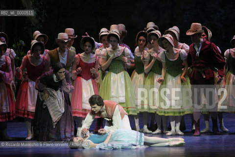 Feb 28 2006, Rome Opera Theatre .GISELLE, a ballet from music of Adolphe-Charles Adam .Orchestra and ballet company of Opera Theatre.conductor: David Coleman.Coreografphie of Carla Fracci, by Jean Coralli, Jules Perrot, Marius Petipa, Anton Dolin .Scene and Costumes: Anna Anni.Dancers:.Giselle: Svetlana Lunkina.The Prince Albrecht: Yuri Vyskubenko.  ©Riccardo Musacchio & Flavio Ianniello/Rosebud2