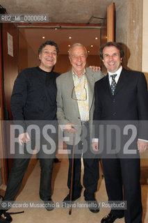 May 30 2006 Rome.Press conference for the presentation of the Lyric Festival 2006 that will took place at the Arena di Verona next summer 2006..In the picture: the Argentinian director Hugo De Ana, the Italian director Franco Zeffirelli and the supervisor of Arena Verona Claudio Orazi.Ph Riccardo Musacchio & Flavio Ianniello  ©Riccardo Musacchio & Flavio Ianniello/Rosebud2