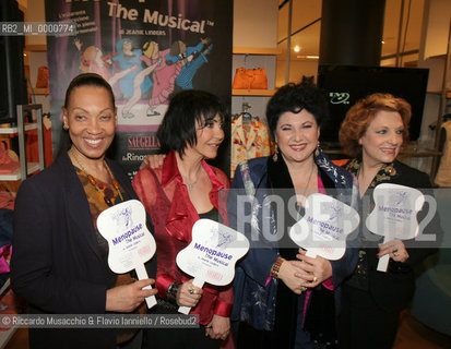 06 Mar 2006 Rome, shopping center La Rinascente.Menopause The Musical.in the picture: the cast of actresses Fioretta Mari, Marisa Laurito, Marina Fiordaliso and Crystal White.  ©Riccardo Musacchio & Flavio Ianniello/Rosebud2