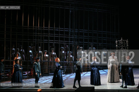 Mar 21 2005 , Opera Theatre of Rome.MARIA STUARDA composed by Gaetano Donizetti.director and costume designer: Francesco Esposito.conductor: Riccardo Frizza.Scene: Italo Grassi.In The picture: Elisabetta: Marianna Pentcheva.  ©Riccardo Musacchio & Flavio Ianniello/Rosebud2