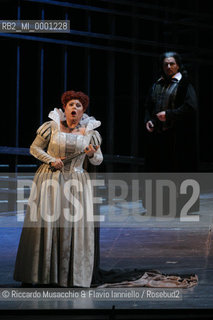 Mar 21 2005 , Opera Theatre of Rome.MARIA STUARDA composed by Gaetano Donizetti.director and costume designer: Francesco Esposito.conductor: Riccardo Frizza.Scene: Italo Grassi.In The picture: Elisabetta: Marianna Pentcheva.  ©Riccardo Musacchio & Flavio Ianniello/Rosebud2