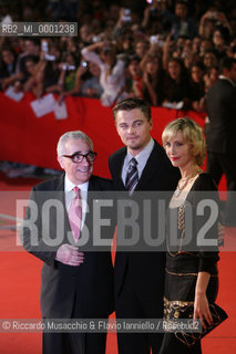 Rome, Auditorium Oct 15 2006.Romefilmfest 2006.In the picture: Martin Scorsese, Leonardo Di Caprio and Vera Farmiga on the red carpet..  ©Riccardo Musacchio & Flavio Ianniello/Rosebud2