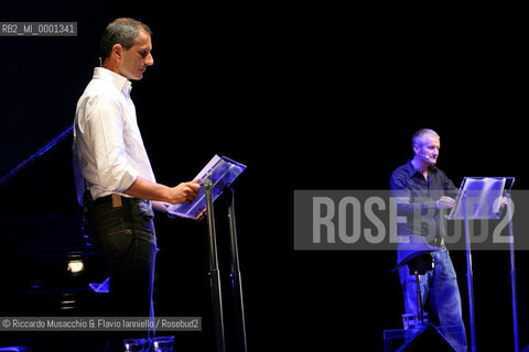 Rome, Auditorium Music Park May 26 05 2008.Interviste impossibili live.In the picture: Gianrico Carofiglio interviews Tex Willer performed by Francesco Carofiglio..  ©Riccardo Musacchio & Flavio Ianniello/Rosebud2