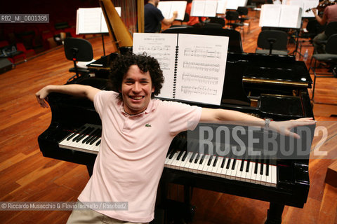 Rome Jul 18 2006 Auditorium Parco della Musica.Portrait of the young venezuelan conductor Gustavo Dudamel during the reharsals with the Santa Cecilia Orchestra.  ©Riccardo Musacchio & Flavio Ianniello/Rosebud2