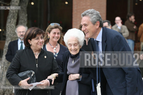 Apr 21 2006 Rome, Auditorium Parco della Musica.Concert in honor of the Holy Father Pope Benedict XVI, on the occasion of Romes traditional birthday..Santa Cecilia Orchestra and Choir.Conductor: Vladimir Jurowski.Soprano: Laura Aikin.in the picture: Rita Levi Montalcini e Francesco Rutelli.  ©Riccardo Musacchio & Flavio Ianniello/Rosebud2