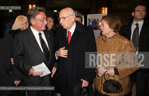 Roma, 10 02 2007.Roberto Bolle Gala for Unicef..Nella foto: il presidente dellUnicef Antonio Sclavi e il Presidente della Repubblica Giorgio Napolitano con la moglie..  ©Riccardo Musacchio & Flavio Ianniello/Rosebud2