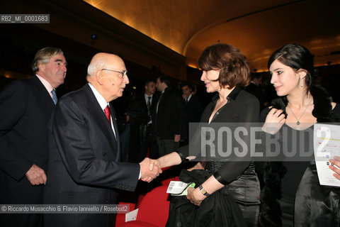 Roma, 10 02 2007.Roberto Bolle Gala for Unicef..Nella foto: il Presidente della Repubblica Giorgio Napolitano e Fanny Ardant..  ©Riccardo Musacchio & Flavio Ianniello/Rosebud2