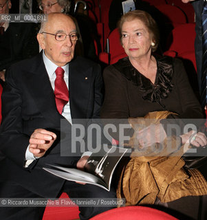 Roma, 10 02 2007.Roberto Bolle Gala for Unicef..Nella foto: il Presidente della Repubblica Giorgio Napolitano con la moglie..  ©Riccardo Musacchio & Flavio Ianniello/Rosebud2