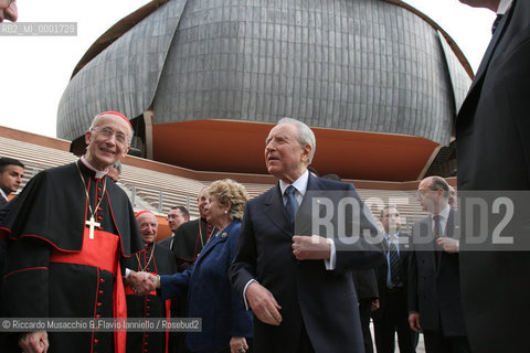 Apr 21 2006 Rome, Auditorium Parco della Musica.Concert in honor of the Holy Father Pope Benedict XVI, on the occasion of Romes traditional birthday..Santa Cecilia Orchestra and Choir.Conductor: Vladimir Jurowski.Soprano: Laura Aikin.In the picture: S.E.R. card. Camillo Ruini and the President of Italian Republic Carlo Azeglio Ciampi. .  ©Riccardo Musacchio & Flavio Ianniello/Rosebud2