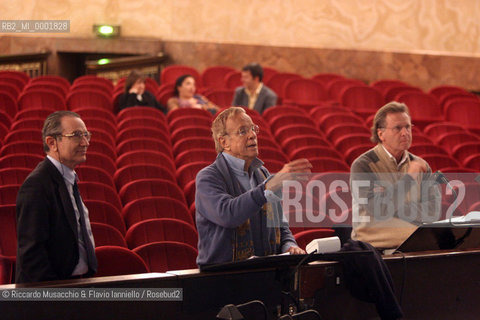 12 Jan 2006 Rome Opera Theatre..Don Giovanni. Music Wolfgang Amadeus Mozart..Opera Theatre Orchestra and chorus..Director: Franco Zeffirellli.Conductor: Hubert Saudant.In the picture: Francesco Ernani, Franco Zeffirelli e Hubert Saudant.  ©Riccardo Musacchio & Flavio Ianniello/Rosebud2