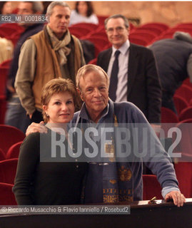 Roma, Teatro dell Opera 07 01 2006.prove di scena di: DON GIOVANNI.Dramma giocoso in due atti (K 527) .Libretto di Lorenzo Da Ponte.Musica di Wolfgang Amadeus Mozart .ORCHESTRA E CORO DEL TEATRO DELLOPERA .ALLESTIMENTO DEL METROPOLITAN DI NEW YORK .Maestro Concertatore e Direttore: Hubert Saudant.Reg“a e Scene: Franco Zeffirellli.Costumi: Anna Anni.Nella foto: Franco Zeffirelli e Mariella Devia.Ph Riccardo Musacchio  ©Riccardo Musacchio & Flavio Ianniello/Rosebud2