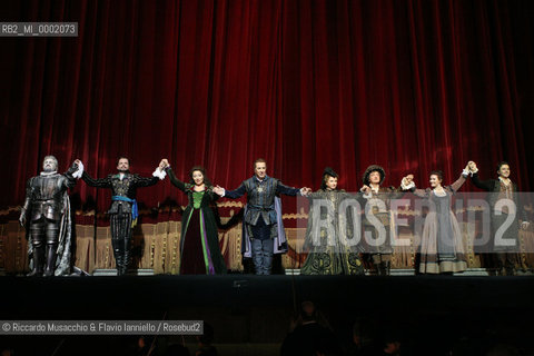 18 Jan 2006 Rome Opera Theatre..Don Giovanni. Music Wolfgang Amadeus Mozart..Opera Theatre Orchestra and chorus..Director: Franco Zeffirellli.Conductor: Hubert Saudant.In the picture: the cast of Opera.  ©Riccardo Musacchio & Flavio Ianniello/Rosebud2