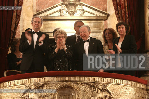 18 Jan 2006 Rome Opera Theatre..Don Giovanni. Music Wolfgang Amadeus Mozart..Opera Theatre Orchestra and chorus..Director: Franco Zeffirellli.Conductor: Hubert Saudant.In the picture: Valter Veltroni and his wife, Carlo Azeglio Ciampi and and his wife .  ©Riccardo Musacchio & Flavio Ianniello/Rosebud2