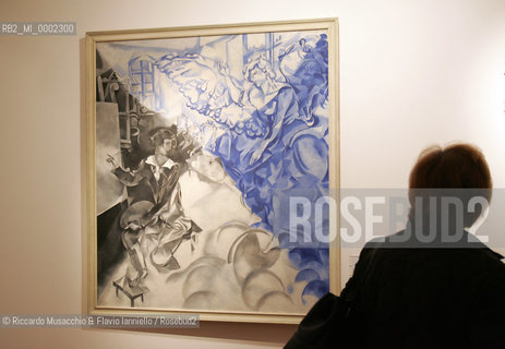 Roma, 08 03 2007 Complesso del Vittoriano..Anteprima della mostra del pittore Marc Chagall..nella foto: LApparizione 1917-18.  ©Riccardo Musacchio & Flavio Ianniello/Rosebud2