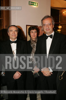 18 Jan 2006 Rome Opera Theatre..Don Giovanni. Music Wolfgang Amadeus Mozart..Opera Theatre Orchestra and chorus..Director: Franco Zeffirellli.Conductor: Hubert Saudant.In the picture: the supervisor of Opera Francesco Ernani and the politic man Valter Veltroni and his wife.  ©Riccardo Musacchio & Flavio Ianniello/Rosebud2