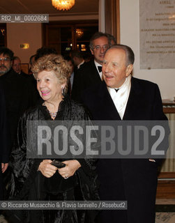 18 Jan 2006 Rome Opera Theatre..Don Giovanni. Music Wolfgang Amadeus Mozart..Opera Theatre Orchestra and chorus..Director: Franco Zeffirellli.Conductor: Hubert Saudant.In the picture: The President of Italian Repubblic Carlo Azeglio Ciampi and and his wife .  ©Riccardo Musacchio & Flavio Ianniello/Rosebud2