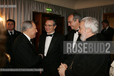 18 Jan 2006 Rome Opera Theatre..Don Giovanni. Music Wolfgang Amadeus Mozart..Opera Theatre Orchestra and chorus..Director: Franco Zeffirellli.Conductor: Hubert Saudant.In the picture: The President of Italian Repubblic Carlo Azeglio Ciampi, the supervisor of Opera Francesco Ernani, Valter Veltroni and the conductor Gianluigi Gelmetti.  ©Riccardo Musacchio & Flavio Ianniello/Rosebud2