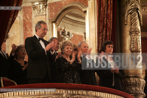 18 Jan 2006 Rome Opera Theatre..Don Giovanni. Music Wolfgang Amadeus Mozart..Opera Theatre Orchestra and chorus..Director: Franco Zeffirellli.Conductor: Hubert Saudant.In the picture: Valter Veltroni and his wife, Carlo Azeglio Ciampi and and his wife .  ©Riccardo Musacchio & Flavio Ianniello/Rosebud2