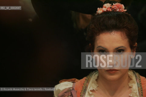 18 Jan 2006 Rome Opera Theatre..Don Giovanni. Music Wolfgang Amadeus Mozart..Opera Theatre Orchestra and chorus..Director: Franco Zeffirellli.Conductor: Hubert Saudant.In the picture: make up for Laura Cherici.  ©Riccardo Musacchio & Flavio Ianniello/Rosebud2