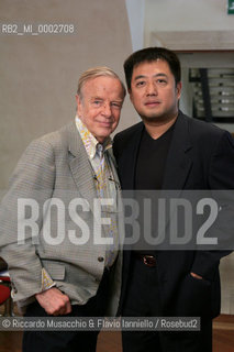 May 30 2006 Rome.Press conference for the presentation of the Lyric Festival 2006 that will took place at the Arena di Verona next summer 2006..In the picture: the Italian director Franco Zeffirelli and the chinese conductor Lu Jia.Ph Riccardo Musacchio & Flavio Ianniello  ©Riccardo Musacchio & Flavio Ianniello/Rosebud2