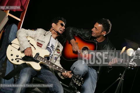 Italy, Rome Jun 02 2006..Portrait of the Italians guitarists and singers Edoardo Bennato and Alex Britti..Ph Riccardo Musacchio & Flavio Ianniello / GraziaNeri..  ©Riccardo Musacchio & Flavio Ianniello/Rosebud2